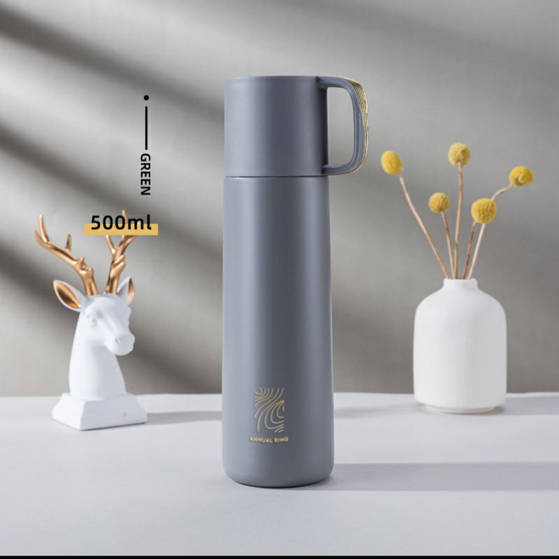 500 ml Luxus-Thermos-Wärmflasche Einfaches Design Isolierflasche 304 Edelstahlbecher mit Deckel Tasse Reisekaffeetasse