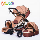 High Landscape Kinderwagen 3 in 1 mit Autositz Rosa Kinderwagen Luxus Reisekinderwagen Autositz und Kinderwagen Babytrage Kinderwagen
