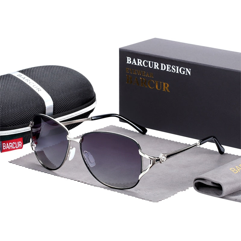 BARCUR Sonnenbrille mit Farbverlauf, polarisierte Sonnenbrille, runde Luxusbrille, lunette de soleil homme