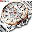 CURREN Sportuhren Herren Luxusmarke Quarzuhr Edelstahl Chronograph Big Dial Armbanduhr mit Datum Relogio Masculino