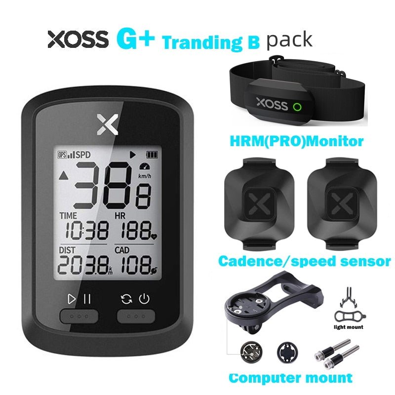 XOSS Fahrradcomputer G+ Wireless GPS Tacho wasserdicht Rennrad MTB Fahrrad Bluetooth ANT+ mit Trittfrequenz Fahrradcomputer