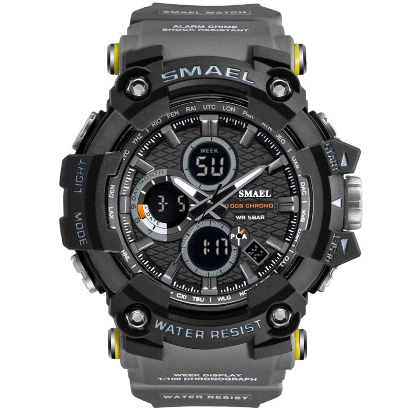 SMAEL 1802 Sport Herrenuhren Top-Marke Luxus Military Quarzuhr Herren Wasserdicht Shock Male Digitaluhr Relogio Masculino