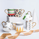 Luxus Gold Totems Mosaik Geometrische Flamingo Keramik Kaffeetasse Kaffeetasse Gold Frühstück Milch Wasser Tasse Paar Kreative Geschenke