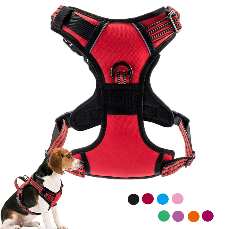 Pet Dog Harness Large Small For Pitbull Reflective Safety Harness For Dogs Adjustable Training Dog Sport No Pull Vest Husky