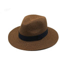 New Summer unisex Ribbon sun hat casual vacation Panama Topper hat straw hat women Beach jazz men hats Foldable Chapeau