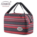 Aosbos Fashion Portable Insulated Canvas Lunch Bag 2020 Thermal Food Picknick Lunch Bags für Damen Kinder Herren Cooler Lunch Box Bag