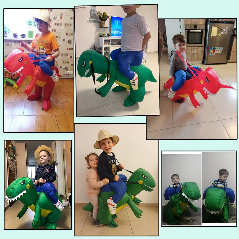 Kids Child Inflatable Dinosaur Costume Anime Mascot Dress Suit Halloween Purim Christmas Party Cosplay Costumes for Boys Girls