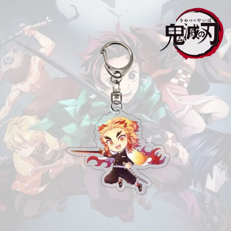 Anime Demon Slayer Schlüsselanhänger Acryl Kimetsu no Yaiba Blade of Ghost Schlüsselanhänger Schlüsselabdeckung Kette Schlüsselanhänger Schmuck Zubehör Geschenke
