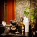 Rasierpinsel und Ständer, Reines Silberspitz-Dachshaarpinsel-Set 22 mm Rasierständer aus Edelstahl, Griff aus schwarzer Harzlegierung