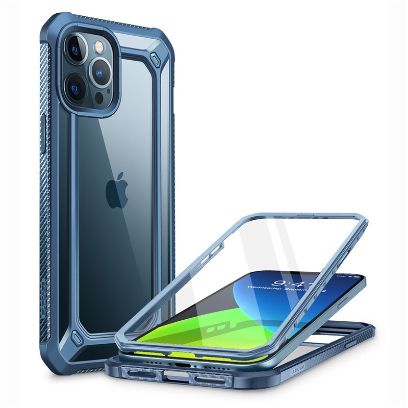 SUPCASE para iPhone 12 Pro Max Case 6.7 pulgadas (versión 2020) UB EXO Pro Hybrid Clear Bumper Cover CON protector de pantalla incorporado