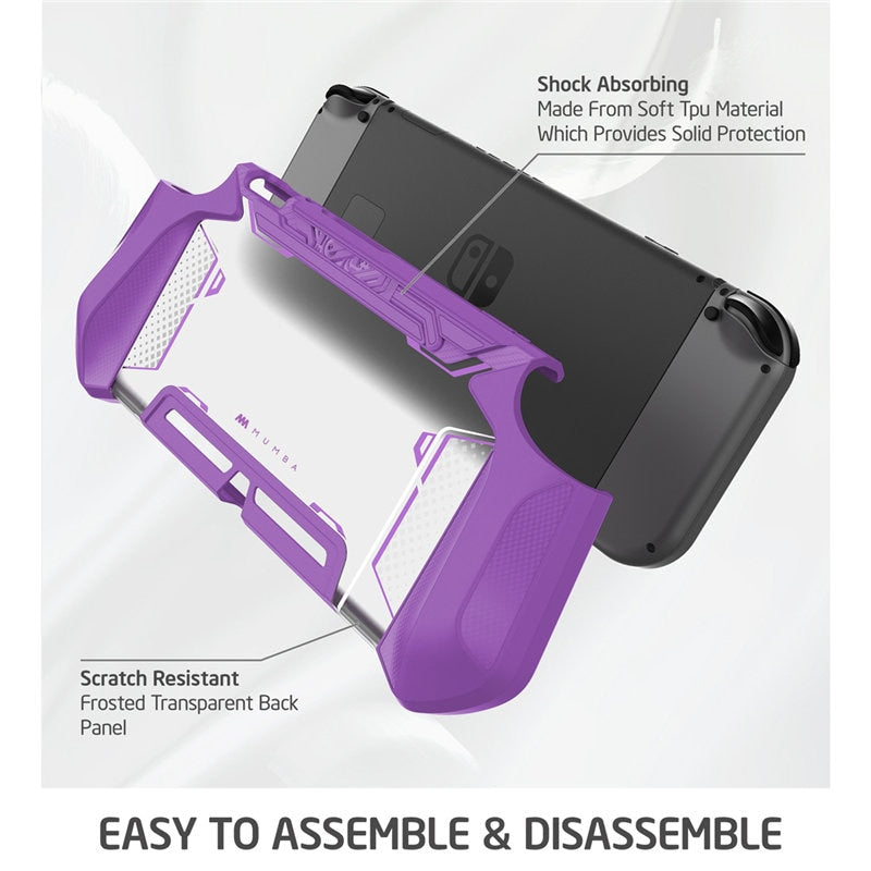 Für Nintendo Switch Case MUMBA Series Blade TPU Grip Schutzhülle Dockable Case Kompatibel mit Konsole &amp; Joy-Con Controller