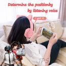 Kabellose Kopfhörer Katzenohr mit Mikrofon Blue-Tooth Glow Light Stereo Bass Helme Kinder Gamer Girl Geschenke PC Phone Gaming Headset