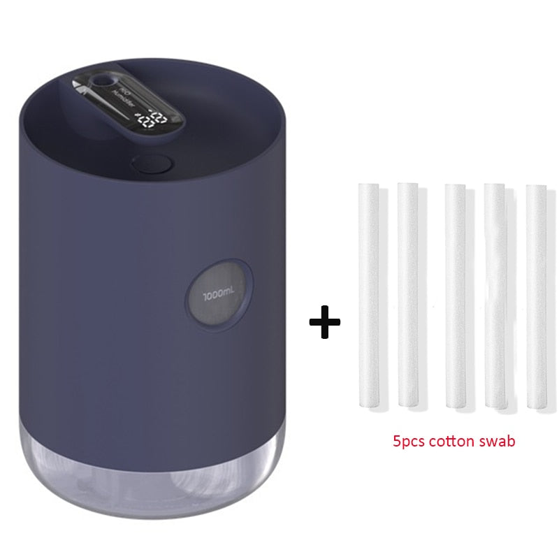 Humidificador de aire de 1L, generador de niebla ultrasónica USB, difusor de Aroma, batería de 3000mAh, Humidificador de aromaterapia, difusor de aceite esencial