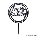 Happy Birthday Cake Topper Acryl Gold Silber Cake Flag Cupcake Topper für Jungen Mädchen Geburtstagsfeier Dekorationen Hochzeit Zubehör