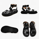 BeauToday, sandalias de piel de oveja para mujer, correa de tobillo de cuero genuino, hebilla de anillo de Metal, zapatos de plataforma de verano para mujer, hechos a mano 38123