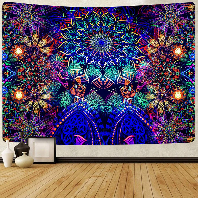 Simsant Trippy Sea Tapestry Hippie Fish and Jellyfish Summer Art Wall Hanging Tapestries for Living Room Home Decor Banner