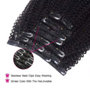 Showcoco Afro Kinky Curly Clip In Hair Extensions Echthaarclip 125 8 Stück Clip In Echthaarverlängerung 4c Maschinell gefertigt Remy