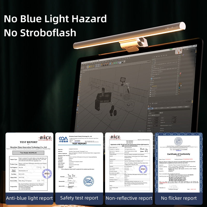 Baseus Stepless Dimming Eye-Care LED Desk Lamp For Computer PC Monitor Screen Hanging Light Bar LED Reading USB Powered Lamp