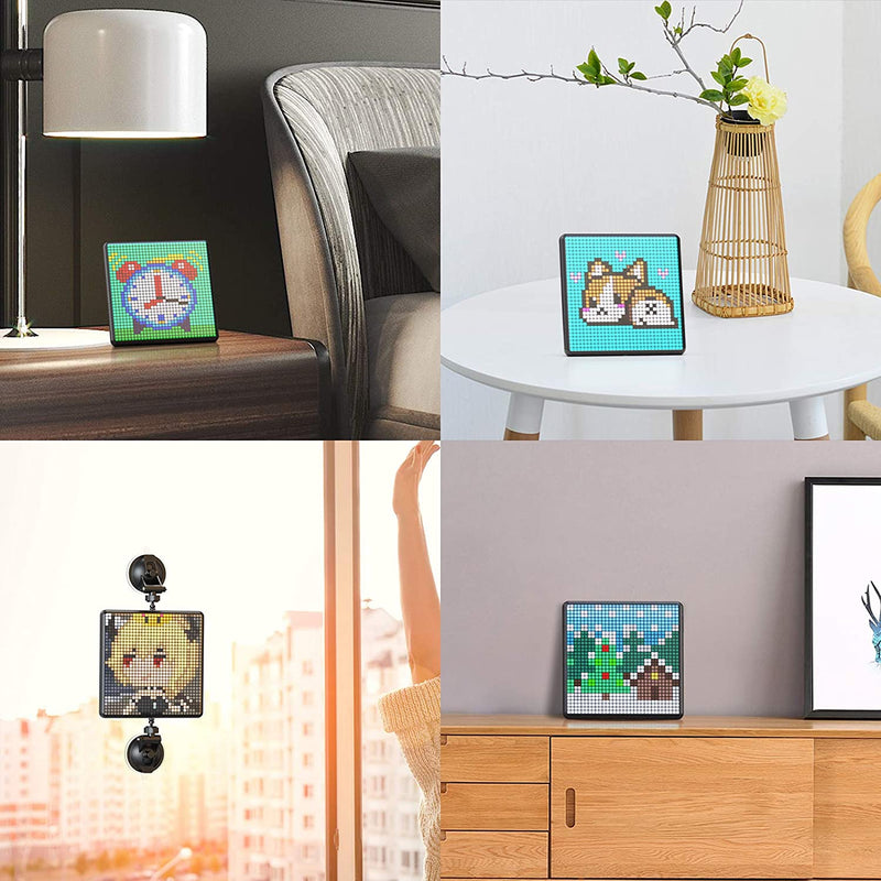 Divoom Pixoo Max Digitaler Bilderrahmen mit 32 * 32 Pixel Art Programmierbare LED-Anzeigetafel, Weihnachtsgeschenk, Heimlichtdekoration