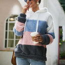 Lossky Frauen Hoodies Sweatshirt Gestreift Patchwork Damen Langarm Pullover Plüsch Top Herbst Winter Weibliche Warme Kleidung 2022