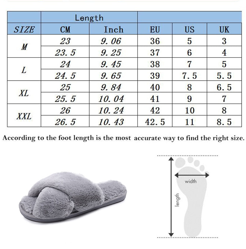 Winter Women House Slippers Cross Faux Fur Ins Fashion Warm Shoes New Indoor Warm Cotton Slippers Thickened Leak-Toe Fur Slides