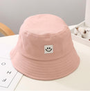 2020 New Smile Face Labeled Kinder Bucket Hats Alle Matched Simple Style Caps Kids Bob Hat Summer Fashion Sun Hat