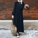Retro Muslim Dress Women Long Puff Sleeve Abaya Turkey Hijab Dress ZANZEA Casual Solid Islamic Clothing Dubai Sundress Robe