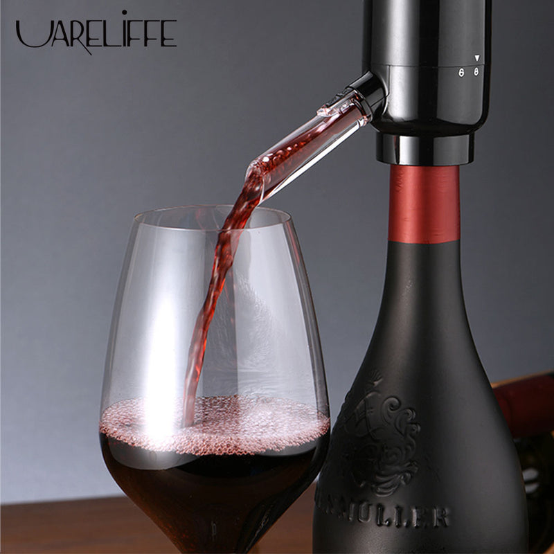 Uarliffe Electric Wine Dispenser Automatic Wine Decanter Quick Sobering Wine Pourer 2 in 1 Aerator Decanter For Bar Kitchen Tool