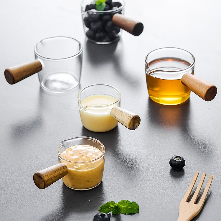 Handle Sauce Dish Japanese Style Glass Saucer Vinegar Dish Gravy Dipping Snack Ketchup Bowl Tableware Coffee Mini Small Milk Pot