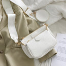 Alligator print women shoulder bag luxury designer wide strap Crossbody bag chain Sling bag pu leather ladies 3 bag set handbag