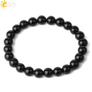 CSJA, pulseras de hilo de piedras naturales de 8mm, pulsera elástica curativa con cuentas redondas de un solo Color para mujer, joyería Simple de moda G432