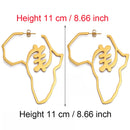 Anniyo African Map Big Earrings Exaggerate Larger Earring Stud Africa Ornaments Traditional Ethnic Hyperbole Jewelry