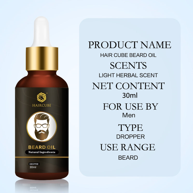 Haircube hombres aceite de crecimiento rápido de barba potenciador de crecimiento de barba Natural aceite más grueso nutritivo acondicionador sin enjuague producto para el cuidado de la barba