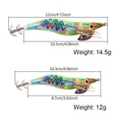 10 teile/schachtel Luminous Squid angelköder haken Holz Garnelen jigs Angelköder haken 12g 15g Künstliche köder mit doppelschicht box