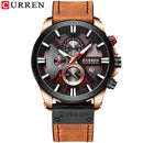 CURREN Fashion Chronograph Uhr Herren Lederuhr Casual Sportuhren für Herren Quarz Armbanduhr Relogio Masculino