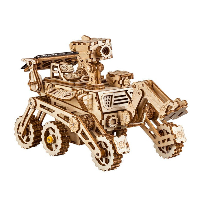 Robotime 3D Puzzle 4 Kinds Moveable Wooden Toys Space Hunting Solar Energy Building Kits Gift for Children Teens Adult LS402