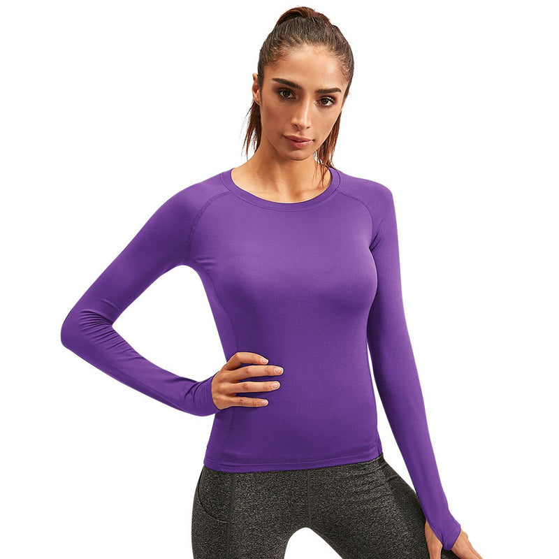 Yuerlian 15% Spandex Add Wool Women Fitness Tights T-shirt Workout Blouse Sport Running Sportswear Long sleeve Gym Yoga Shirt