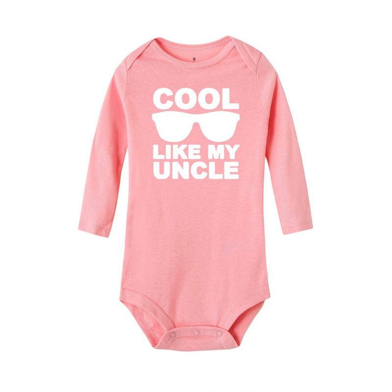 Cool Like My Uncle Baby Boys Bodysuits Autumn Long Sleeve Bodysuit  Winter Ropa  Newborn Shower Present 0-24M