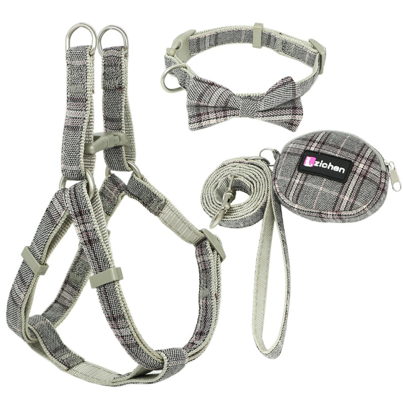 Weiches Hundegeschirr und Leine, verstellbares Nylon-Chihuahua-Hundehalsband für kleine, mittelgroße Hunde