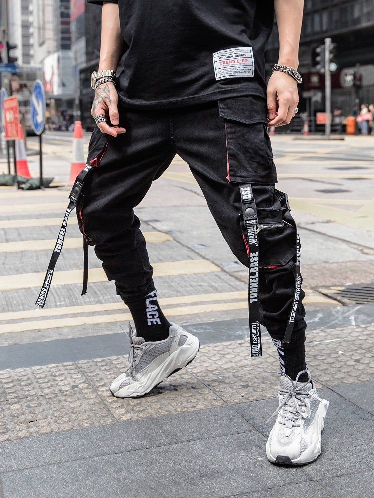 Black Hip Hop Cargo Pants Men  Streetwear Cotton Joggers Fashion Sweatpants Casual Harem Trousers Summer Harajuku Pants Men 2020