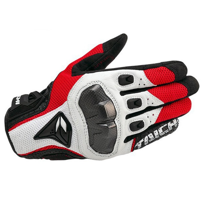 Guantes de moto de cuero con envío gratis, guantes de moto de pantalla táctil seguros y cómodos para hombres, guantes de Moto para montar en carretera al aire libre