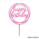 Happy Birthday Cake Topper Acryl Gold Silber Cake Flag Cupcake Topper für Jungen Mädchen Geburtstagsfeier Dekorationen Hochzeit Zubehör