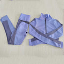 Conjuntos de 2 piezas para mujer, conjuntos de Yoga, ropa de gimnasio sin costuras, abrigo deportivo, mallas de cintura alta, traje deportivo para niña, ropa deportiva