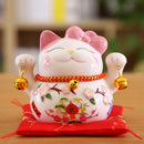 5 Zoll Maneki Neko Glückskatze Ornament Keramik Glückskatze Statue Home Dekoratives Geschenk Feng Shui winkendes Katzensparschwein
