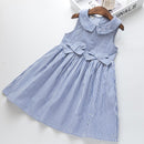 Humor Bär Sommer neue ärmellose süße Mädchen Kleid Kleinkind Kind Prinzessin Party Kleid Druck zurück Schleife Baby Kinderkleidung