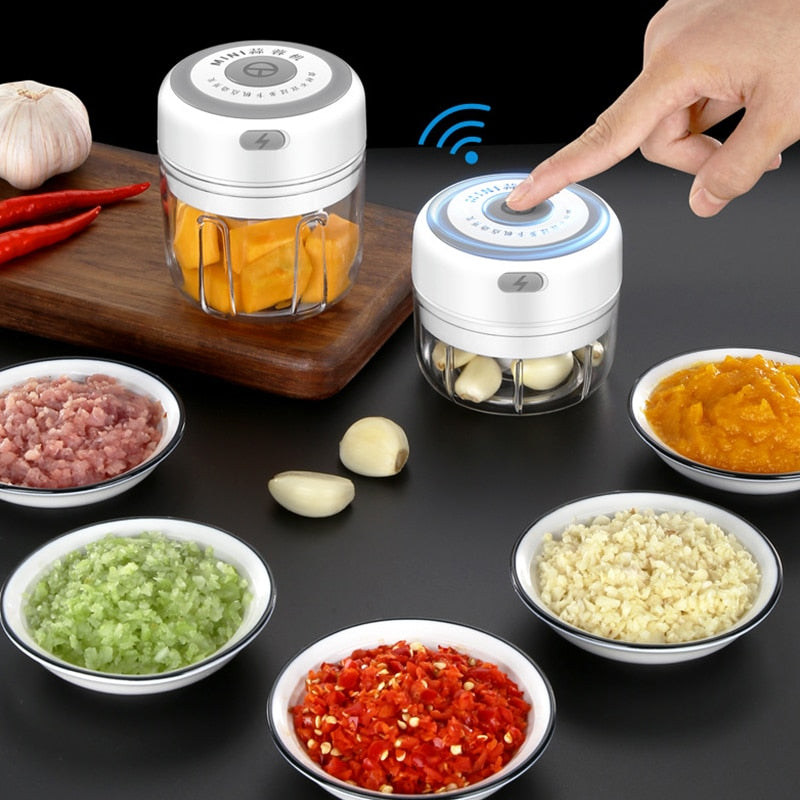 Wireless Electric Garlic Press Vegetable Food Chopper Grinder Masher 100/250ml Rechargeable Meat Garlic Grinder Choppers Presser