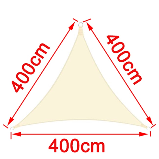 Beige 300D Waterproof Polyester Shade Sail, Triangle, Rectangle, Square Awning for Outdoor Garden, Beach, Terrace, Pool Awning