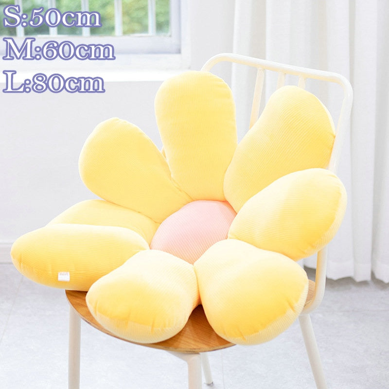 Cojín de flores de Margarita lavable, almohada de coche de peluche suave, cojín de silla de flor de melocotón, decoración de sofá para habitación femenina, regalo para cumpleaños de niña