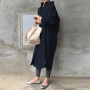ZANZEA Frauen Herbst Sommerkleid Elegantes Langes Hemdkleid Revers Hals Langarm Solide Vestido Beiläufige Lose Arbeitskleider Robe Femme