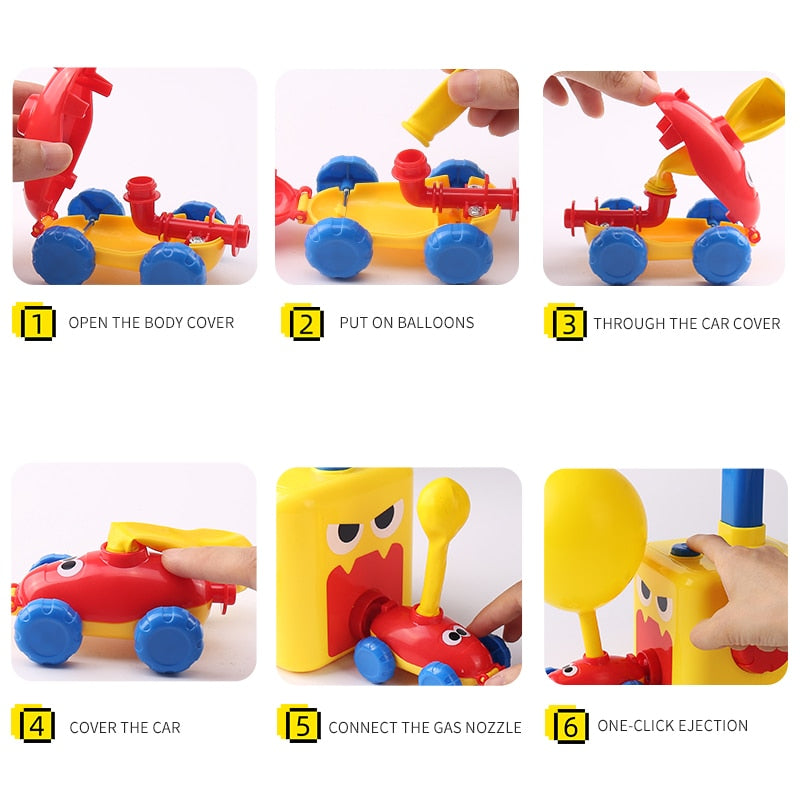 Kinder Auto Power Raketenwerfer Ballon Toy Boy Hot Trägheitsmodell Pädagogisches Wissenschaftsexperiment Spielzeug Für Kinder 3 Jahre Geschenk
